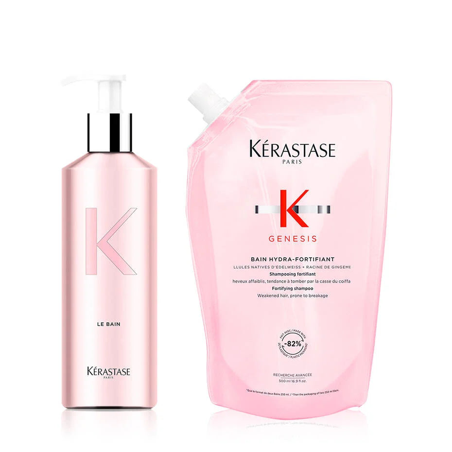 Genesis Reusable Bottle & Fortifying Oily Hair Shampoo Refill