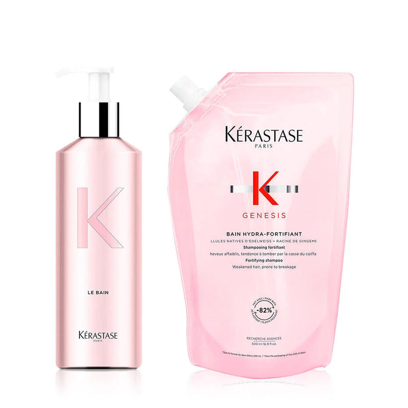 Genesis Reusable Bottle & Fortifying Oily Hair Shampoo Refill